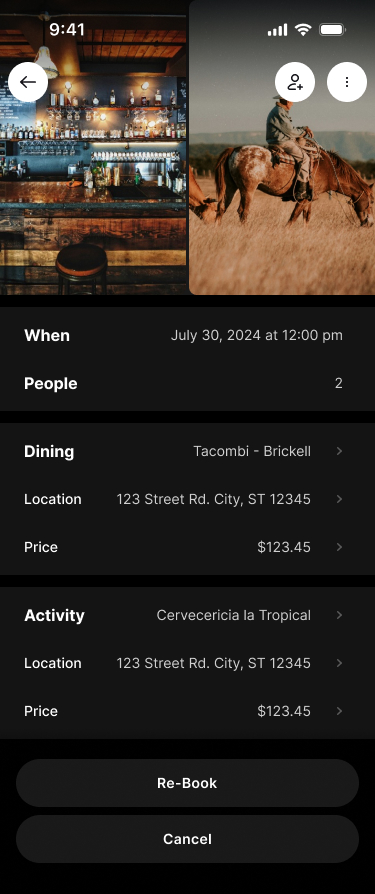 WING confirmed plan details with dining and activity